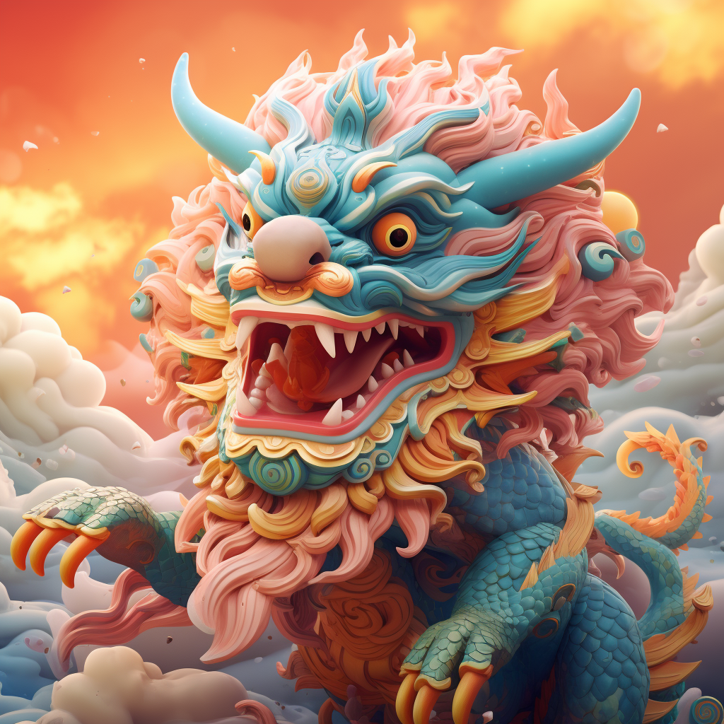 Cute Chinese Dragon Smiling