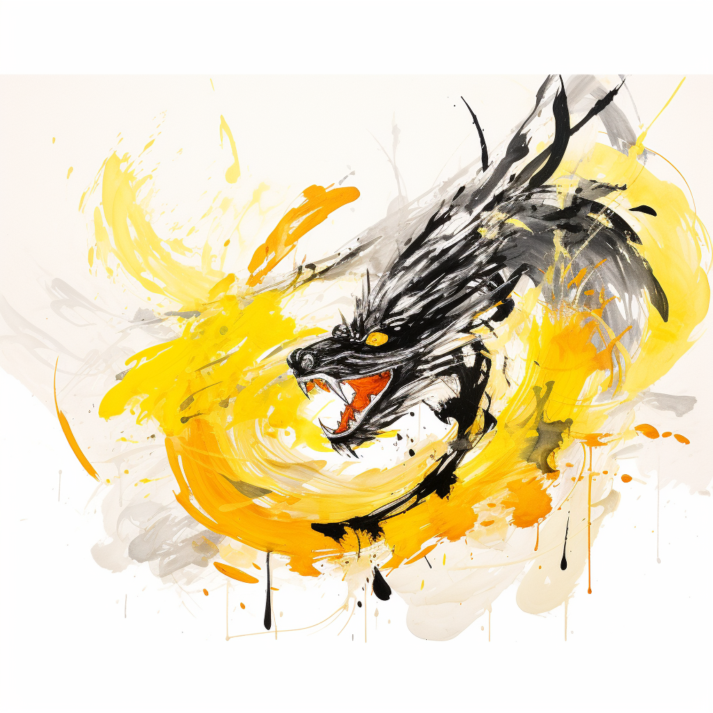 Chinese dragon ink concept abstract art