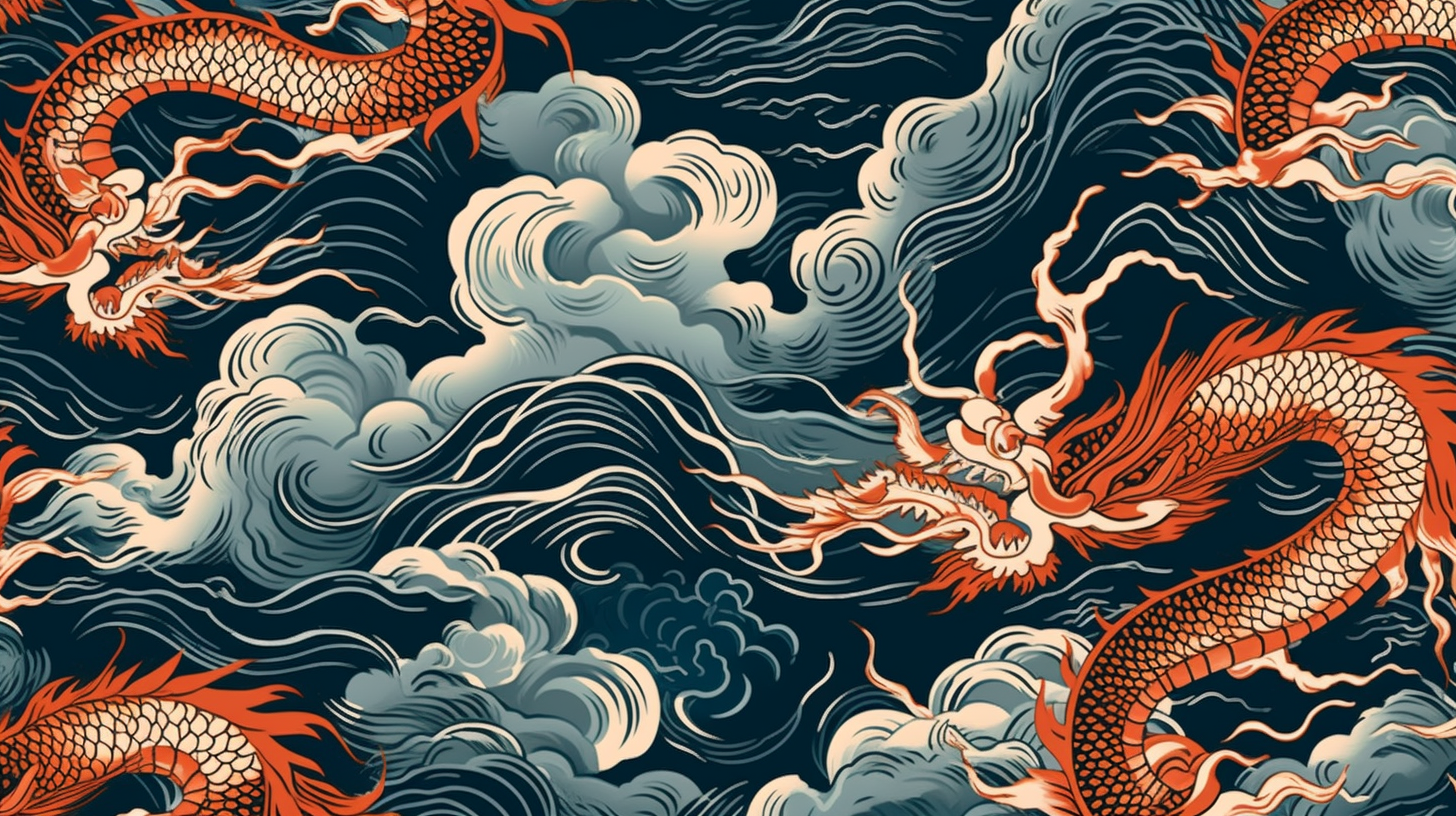 Chinese Dragon Textile Pattern