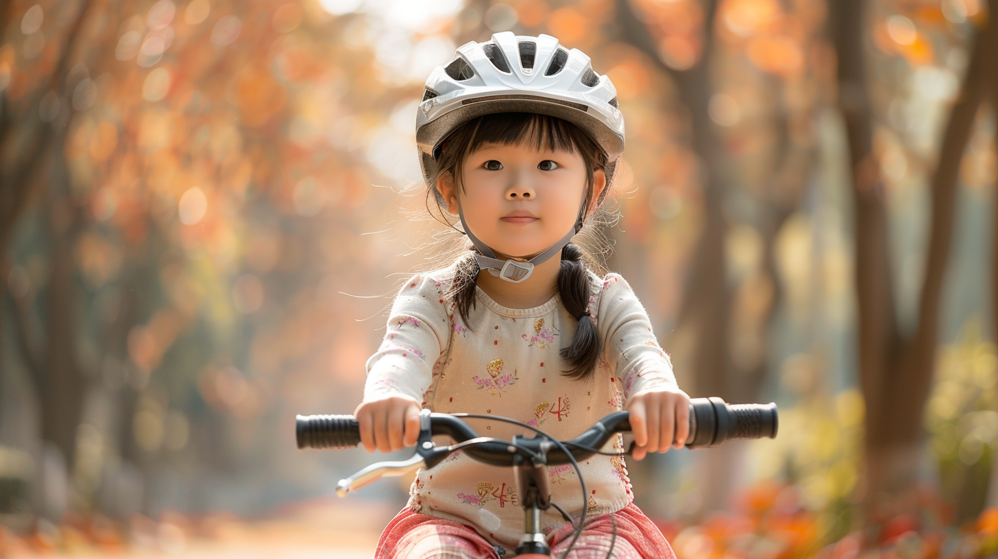 4-year-old Chinese girl bicycle ride