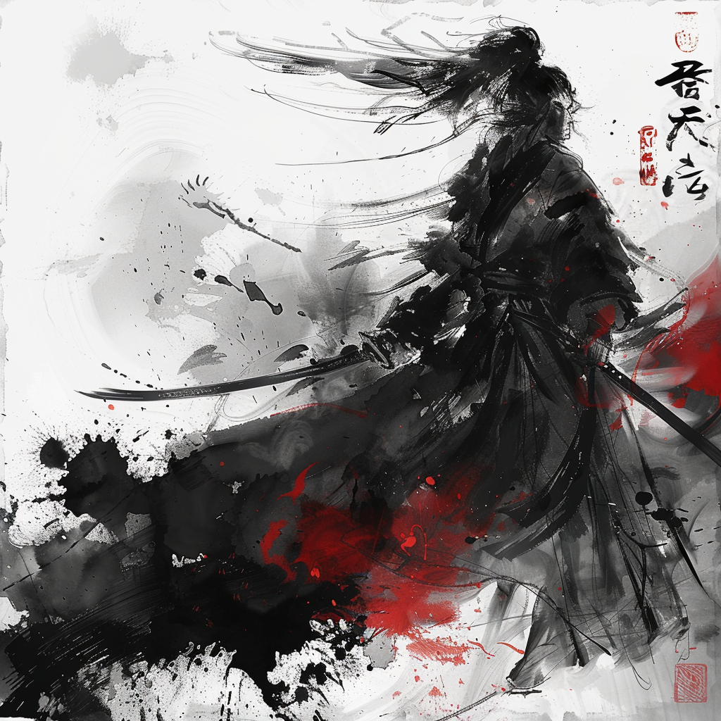 Chinese ink painting honor scorn