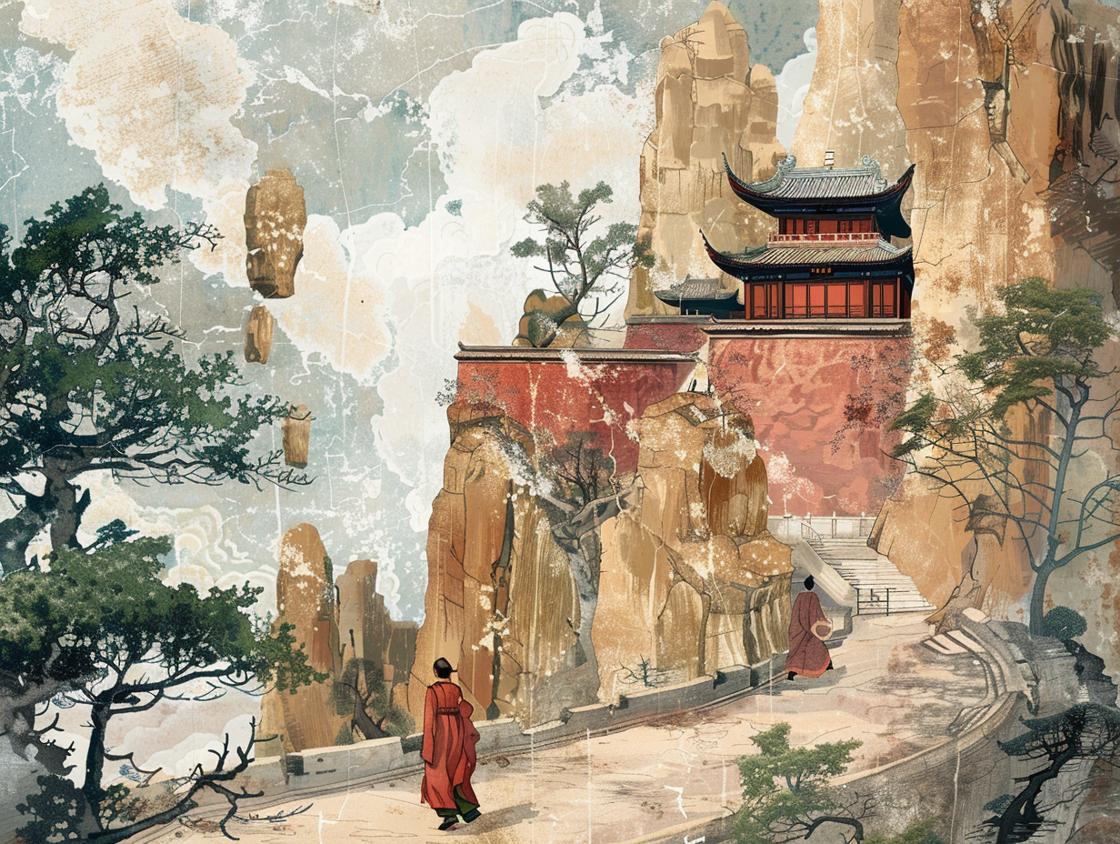 Monks in Ancient Chinese Landscape Painting