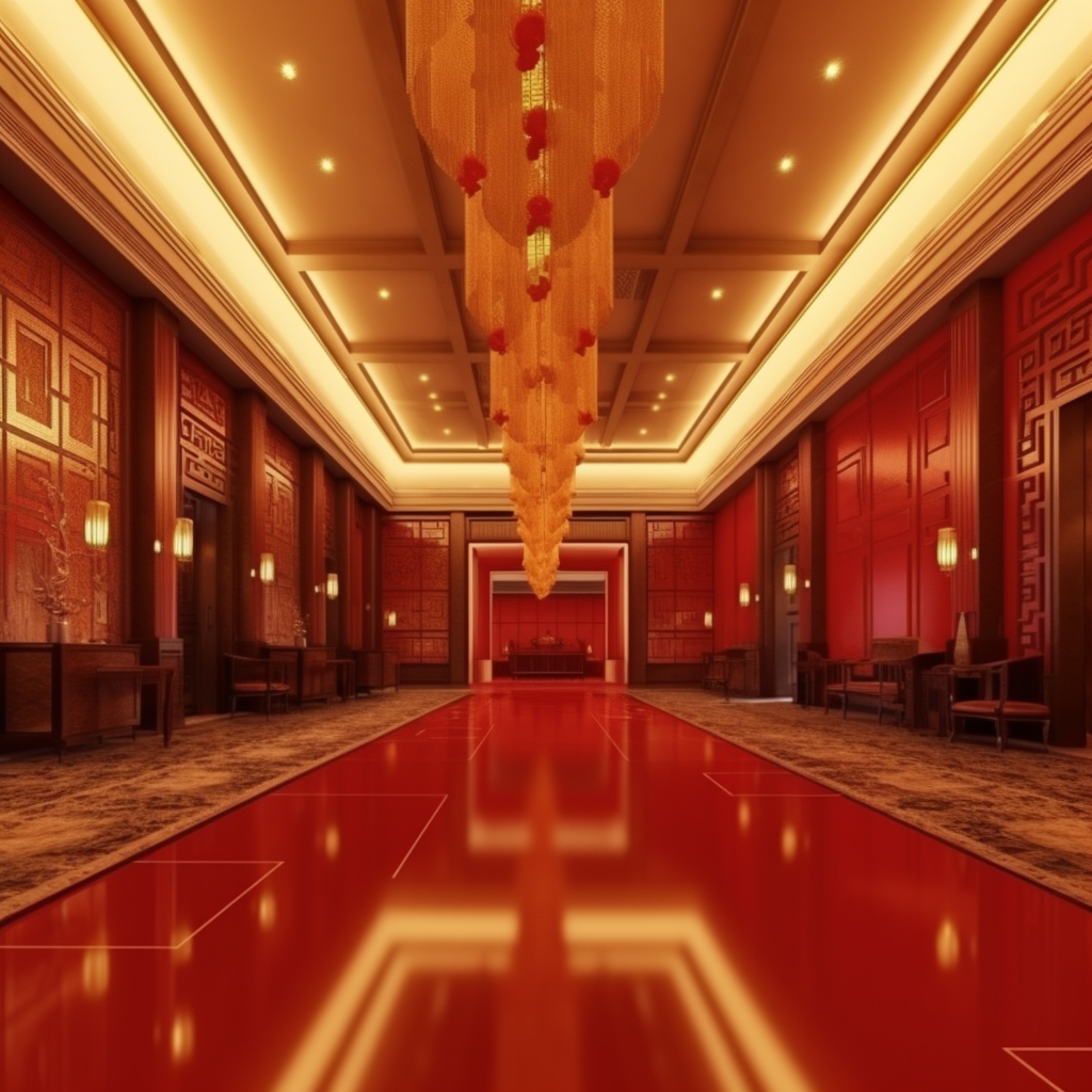 Luxurious Chinese Lunar New Year Lobby Background