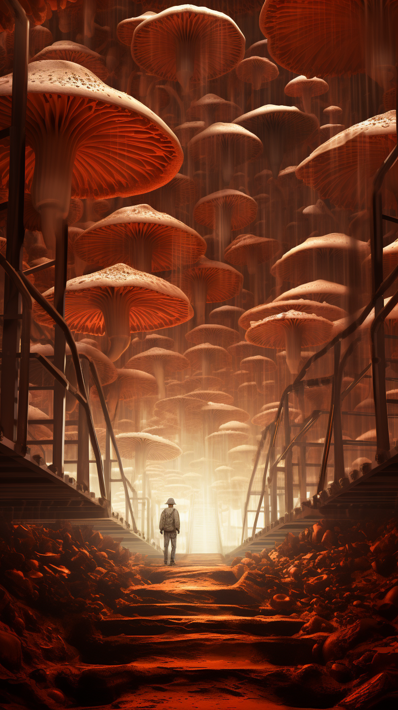 Chinese Mushroom Farm Artwork