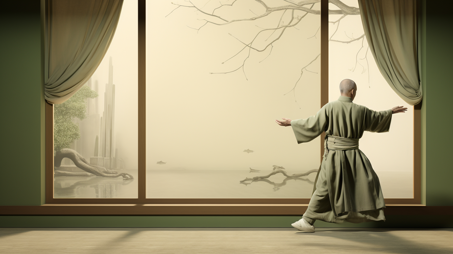 Elderly man practicing Tai Chi