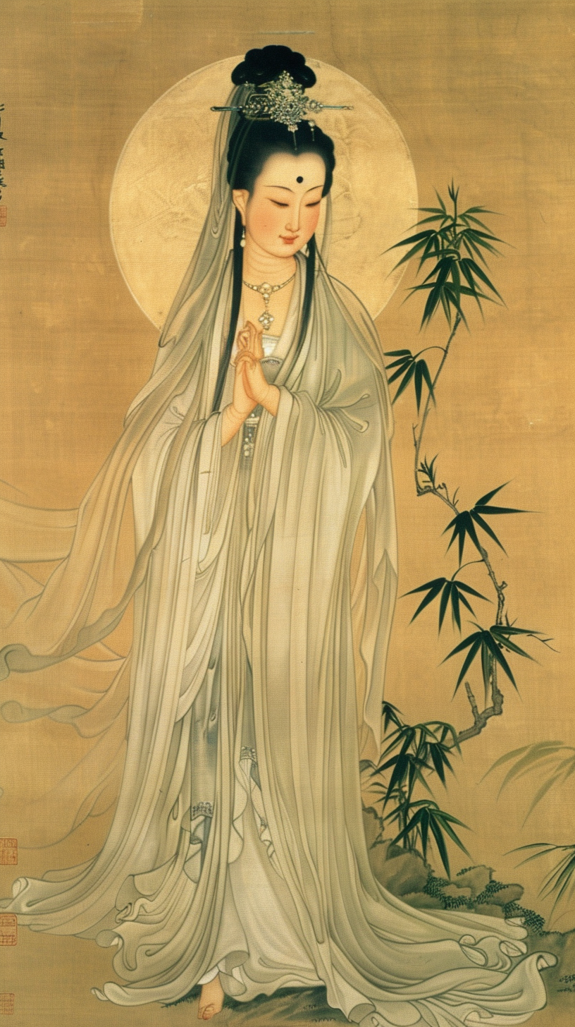 Guanyin Holding Willow Branch Painting