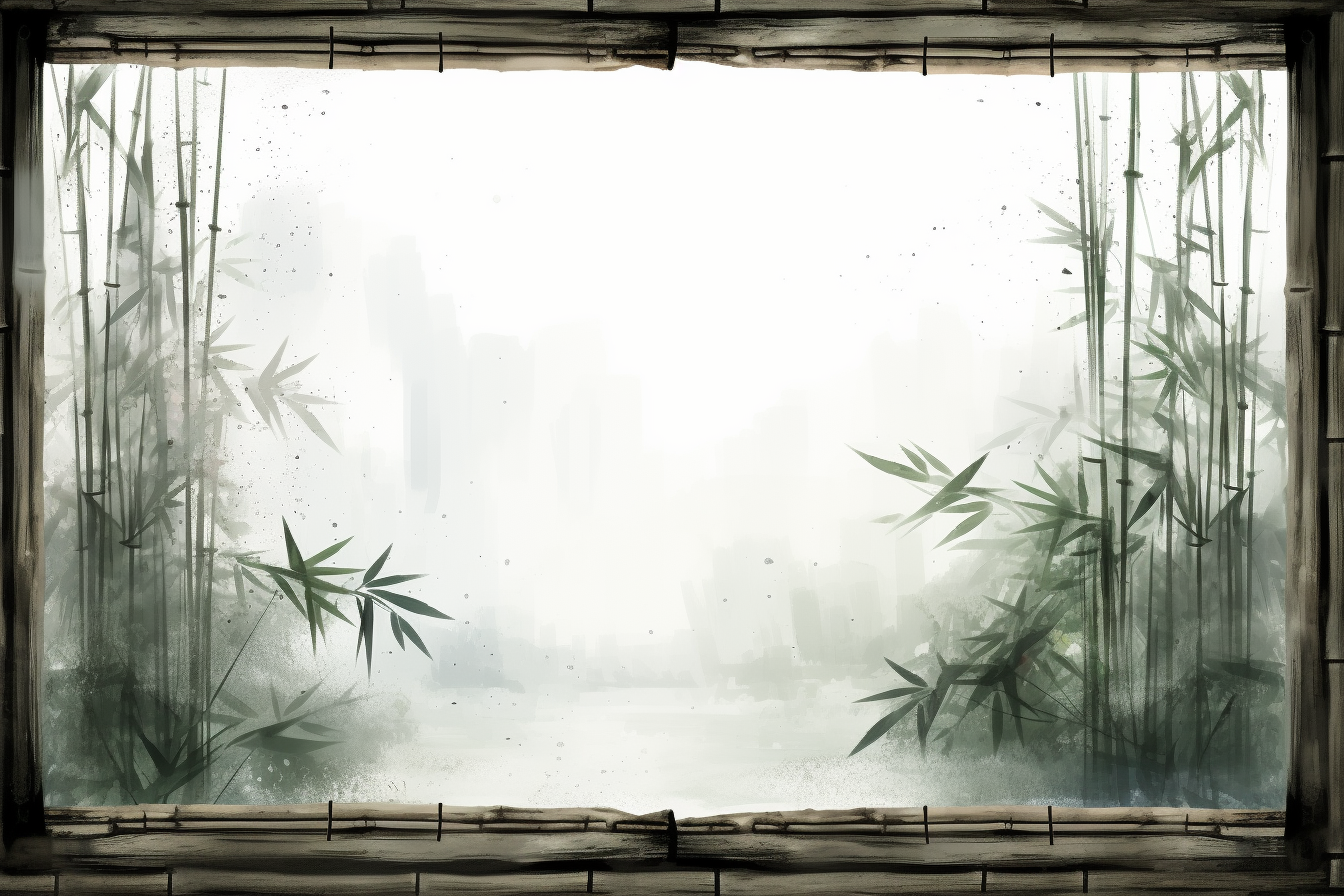 Traditional Chinese Retro Window Rainy Bamboo View