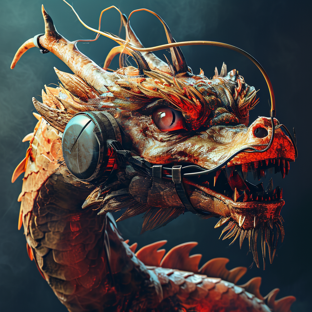 Chinese Style Dragon Playing VR Game