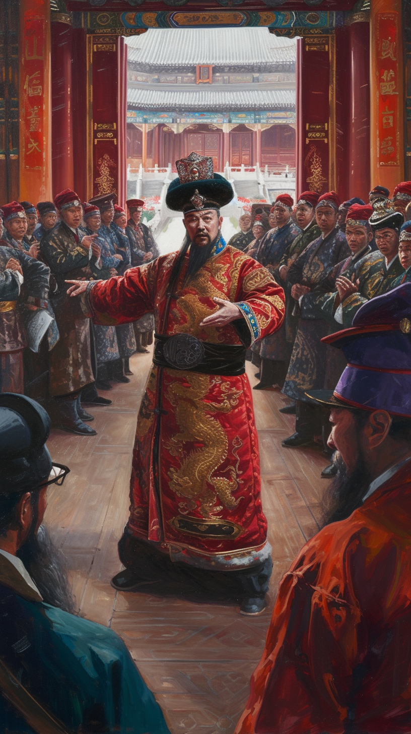 Chinese Style Qing Emperor Painting