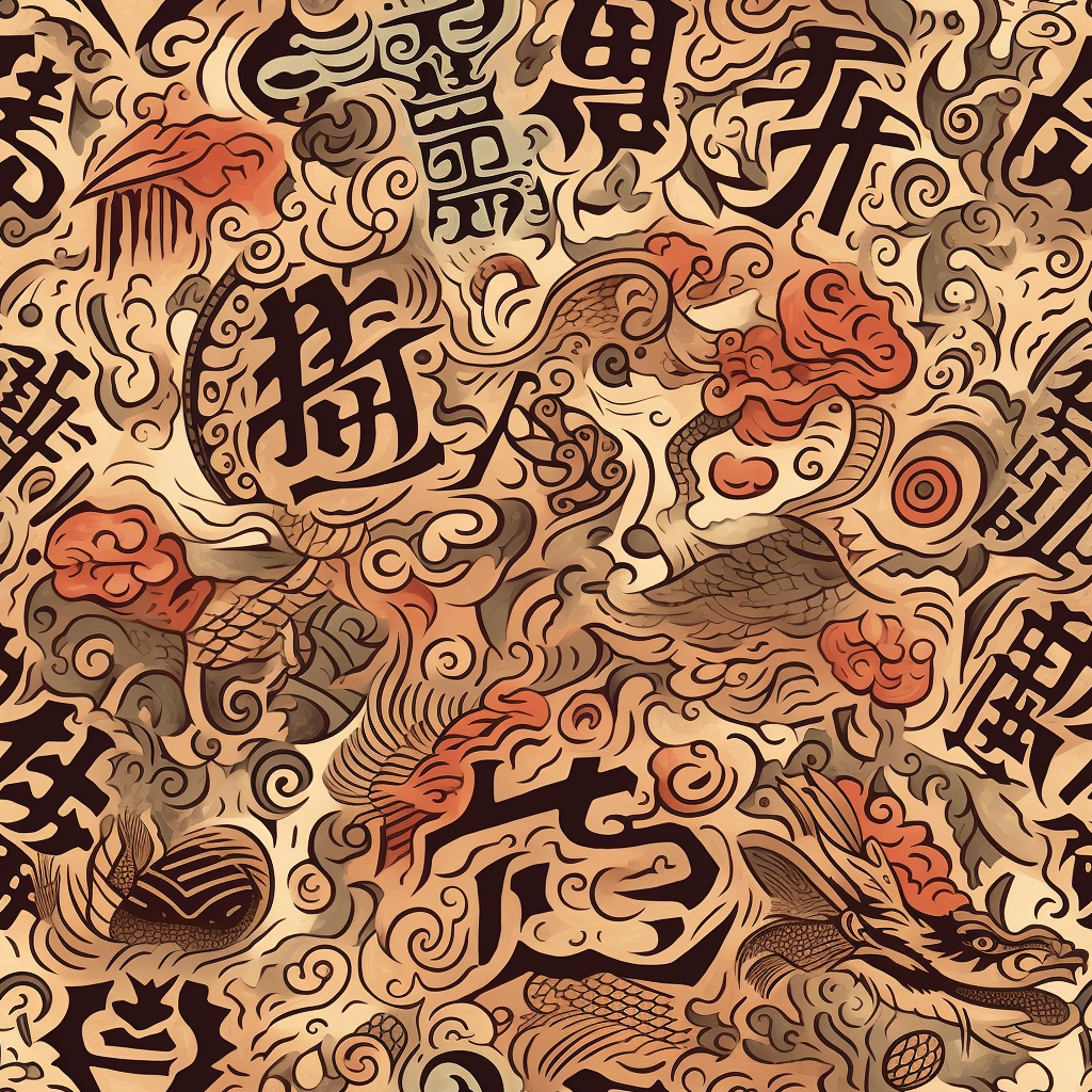 Chinese Tattoo Letters Art Design