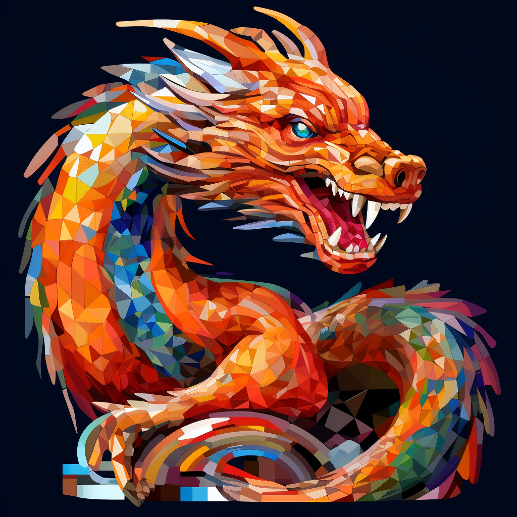 Chinese Zodiac Dragon Mosaic Art