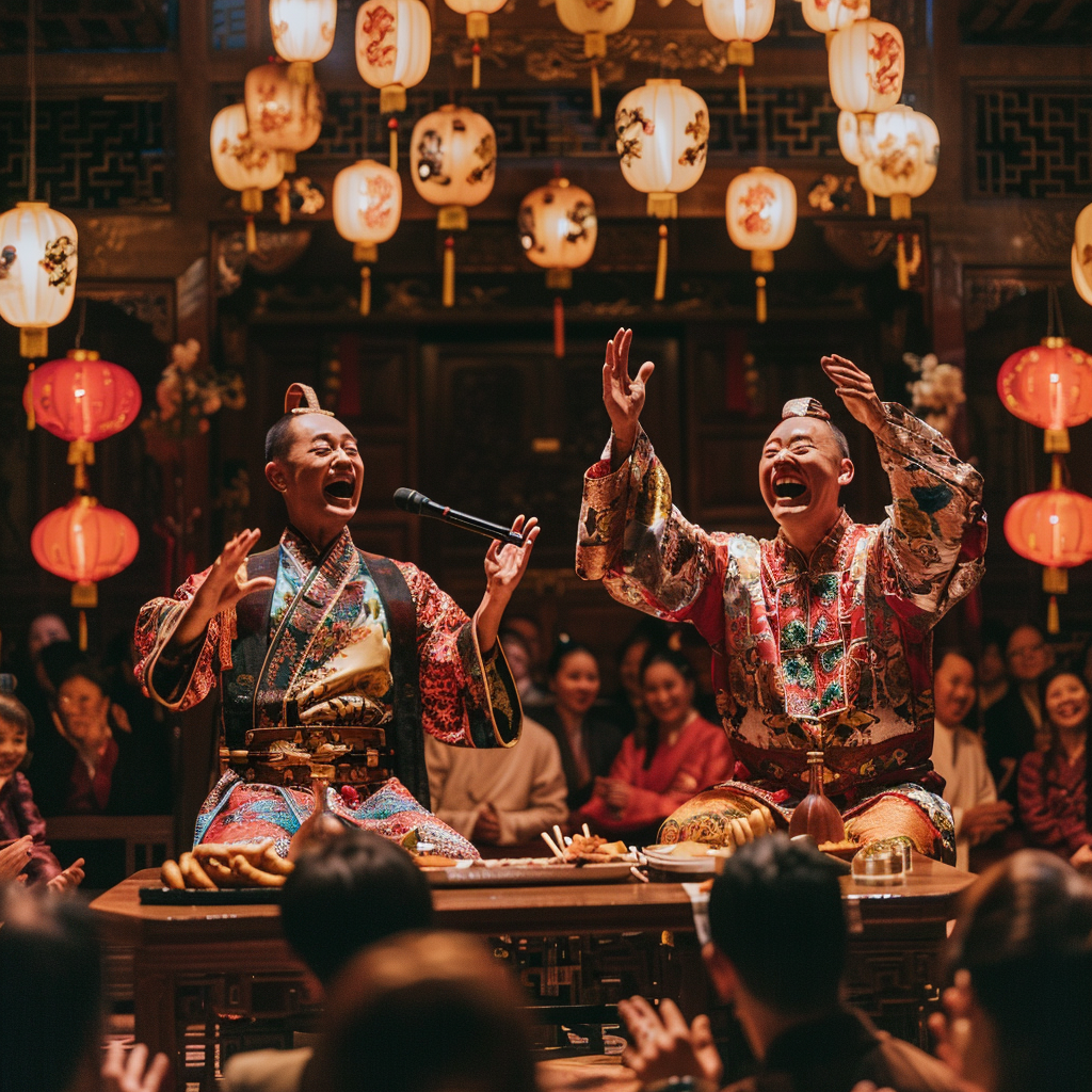 Chinese audience enjoying Xiangsheng skit