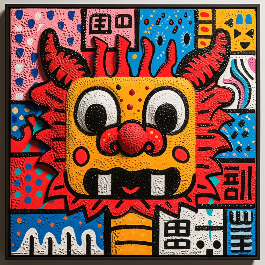 Chinese Dragon in Keith Haring Style