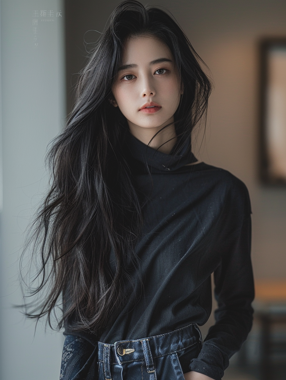 Chinese girl in stylish pose