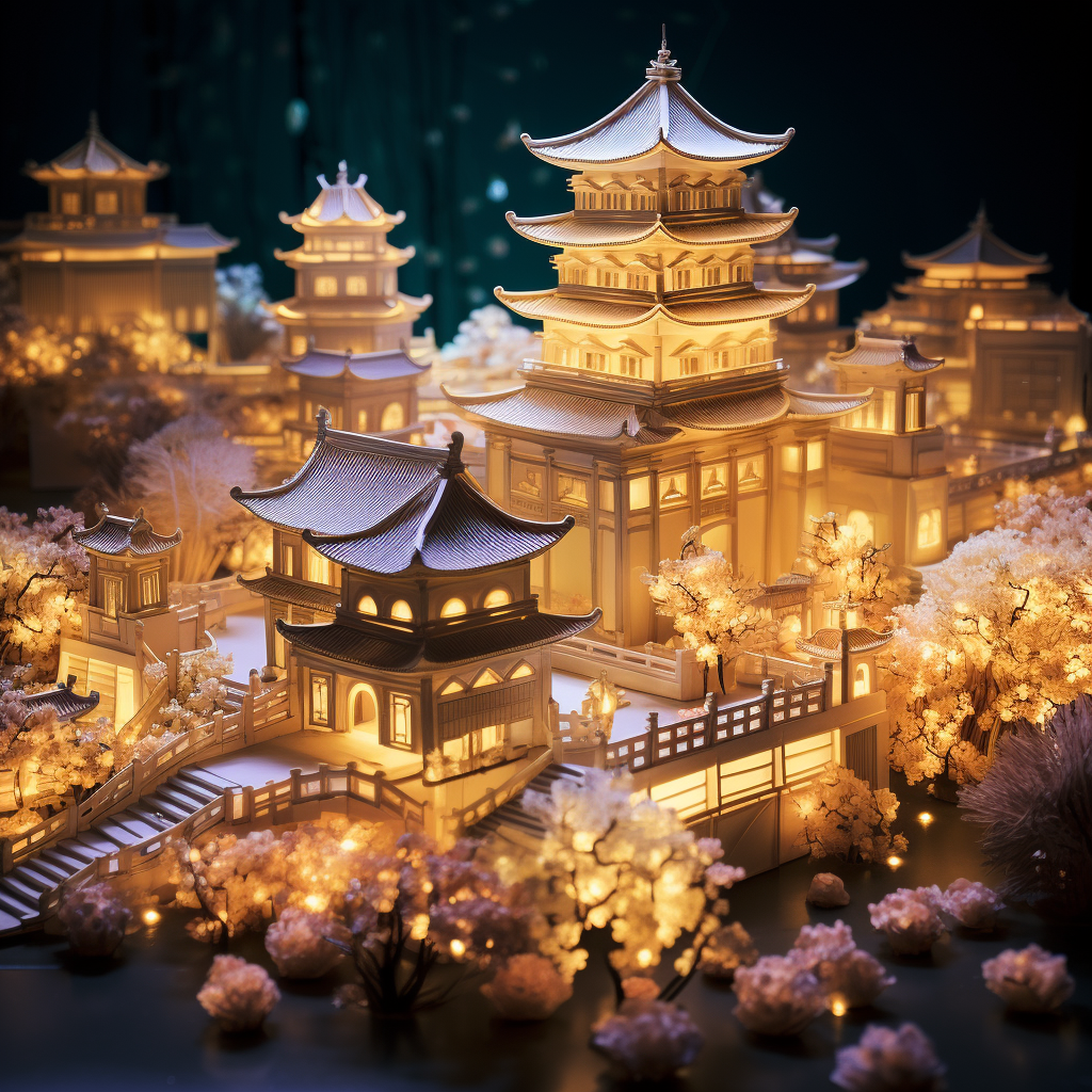 Chinese night festival, beautiful palace image