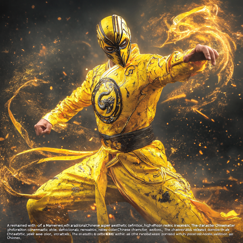 Chinese superhero in vibrant yellow costume