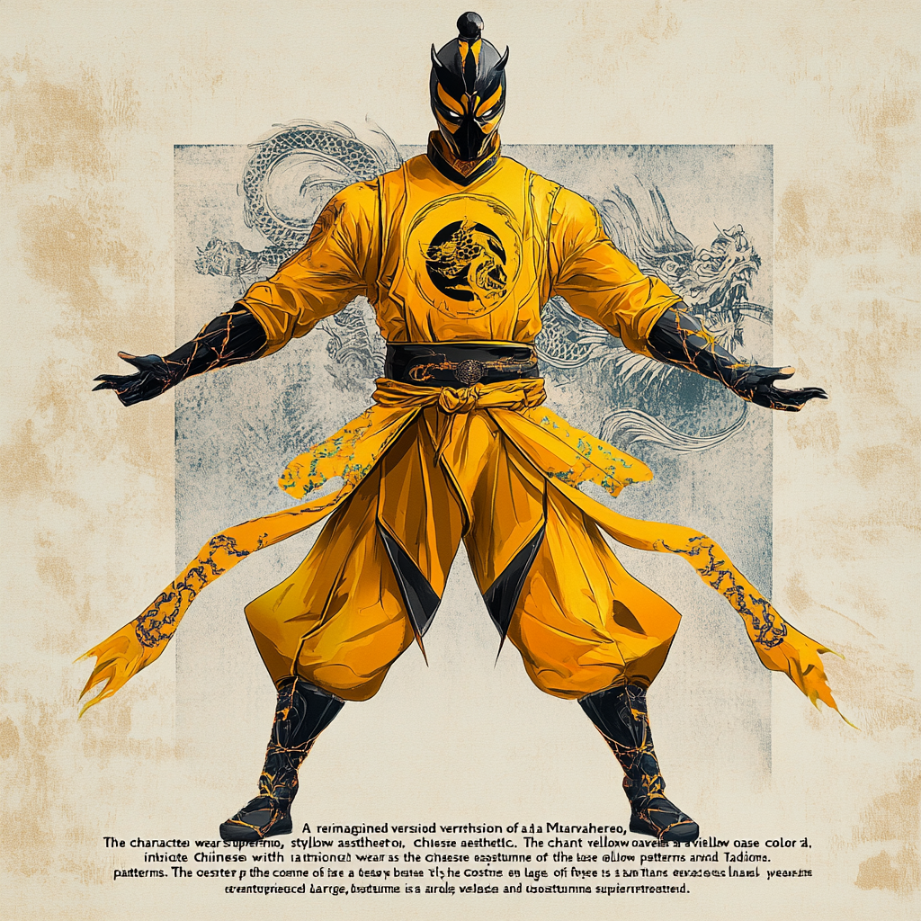 Chinese superhero in yellow outfit