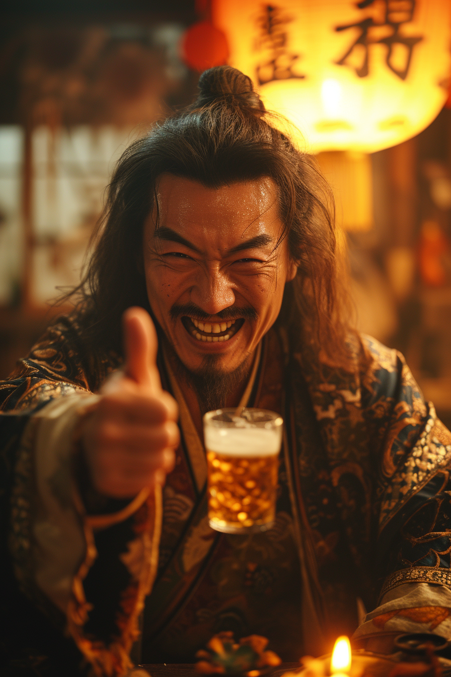 Chinese vampire beer thumbs up