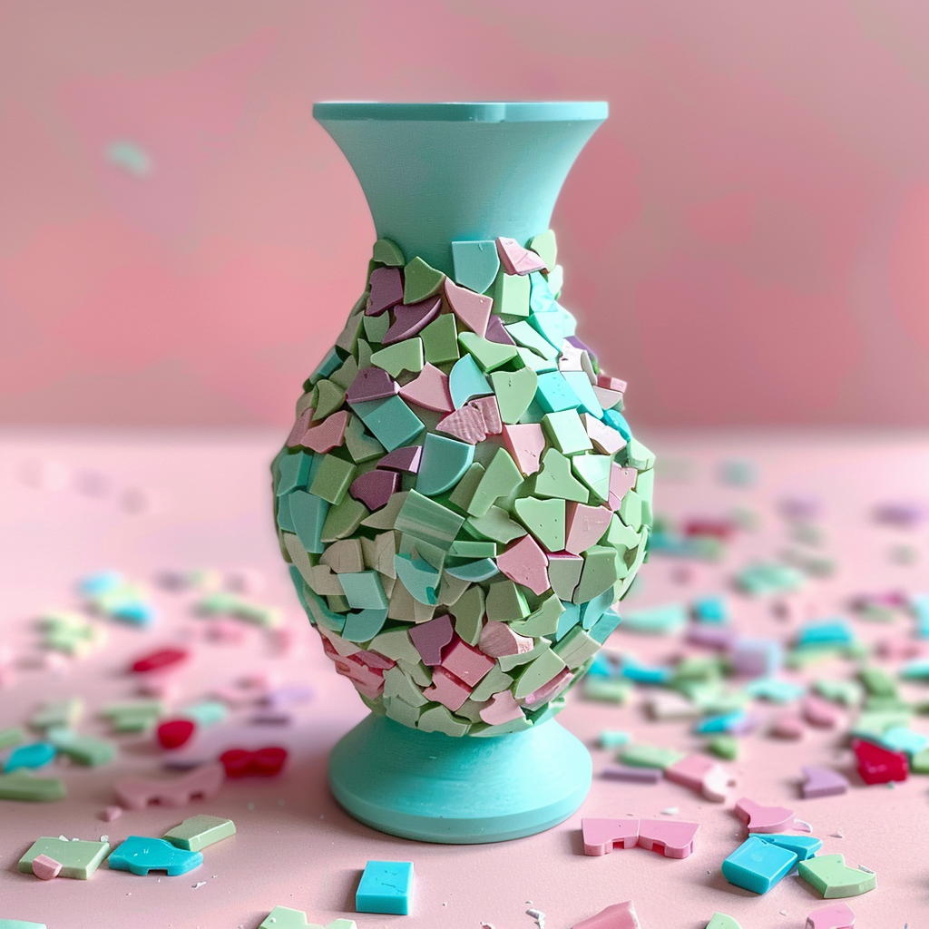 Chipped vase made from LEGO