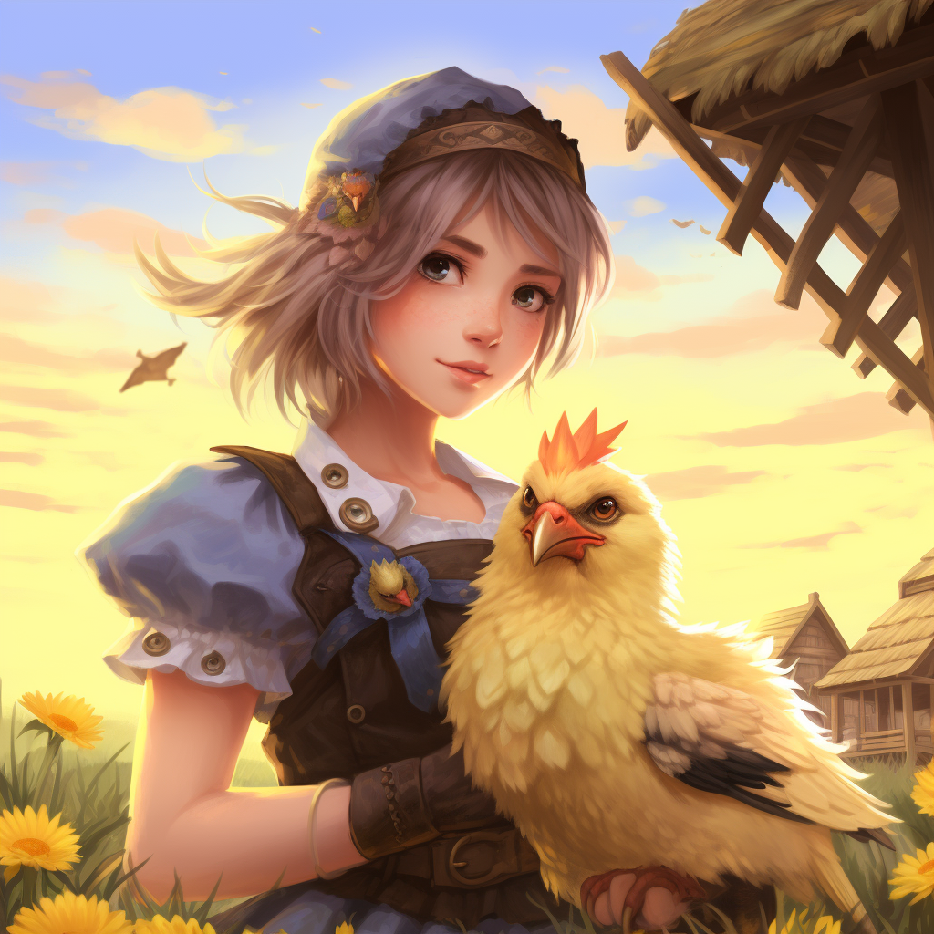 Chocobo Trainer and Chocobo in Final Fantasy