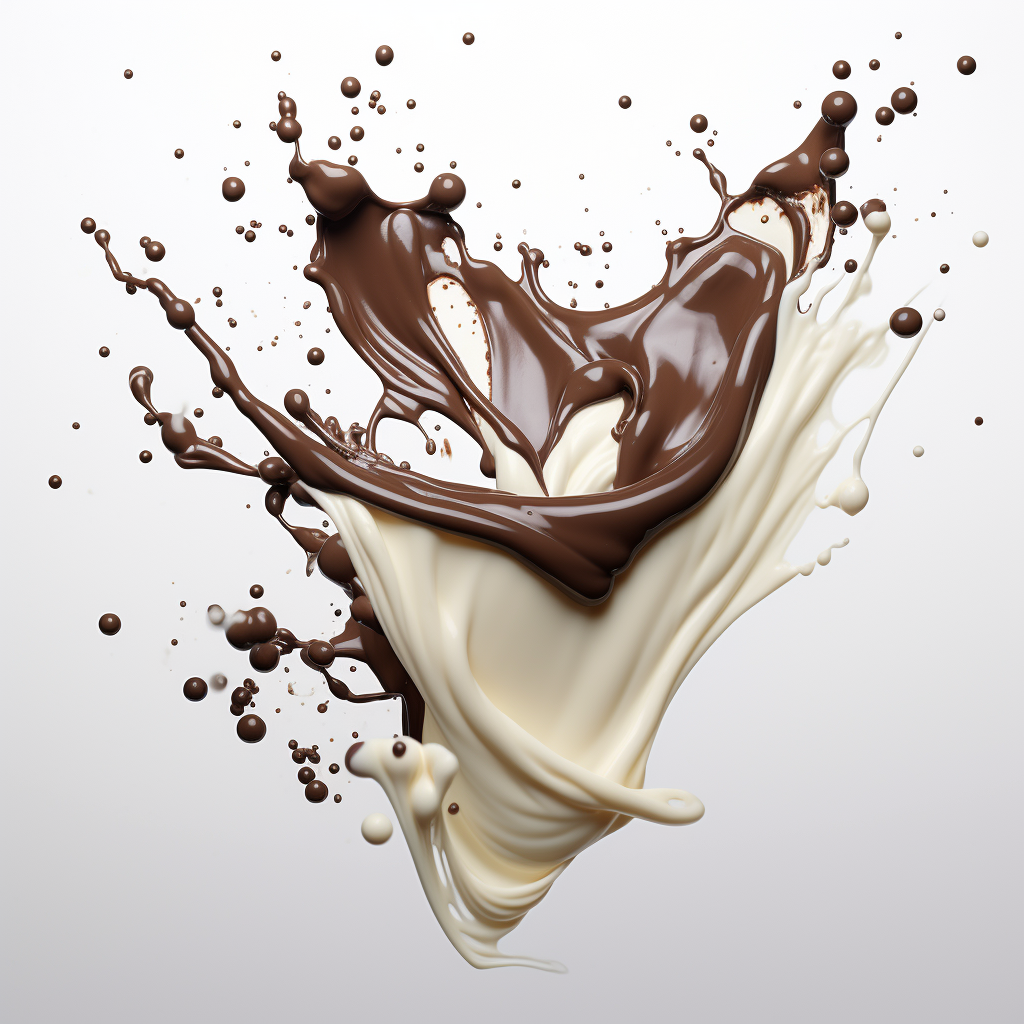 Creamy Chocolat Bar Exploding on White Background