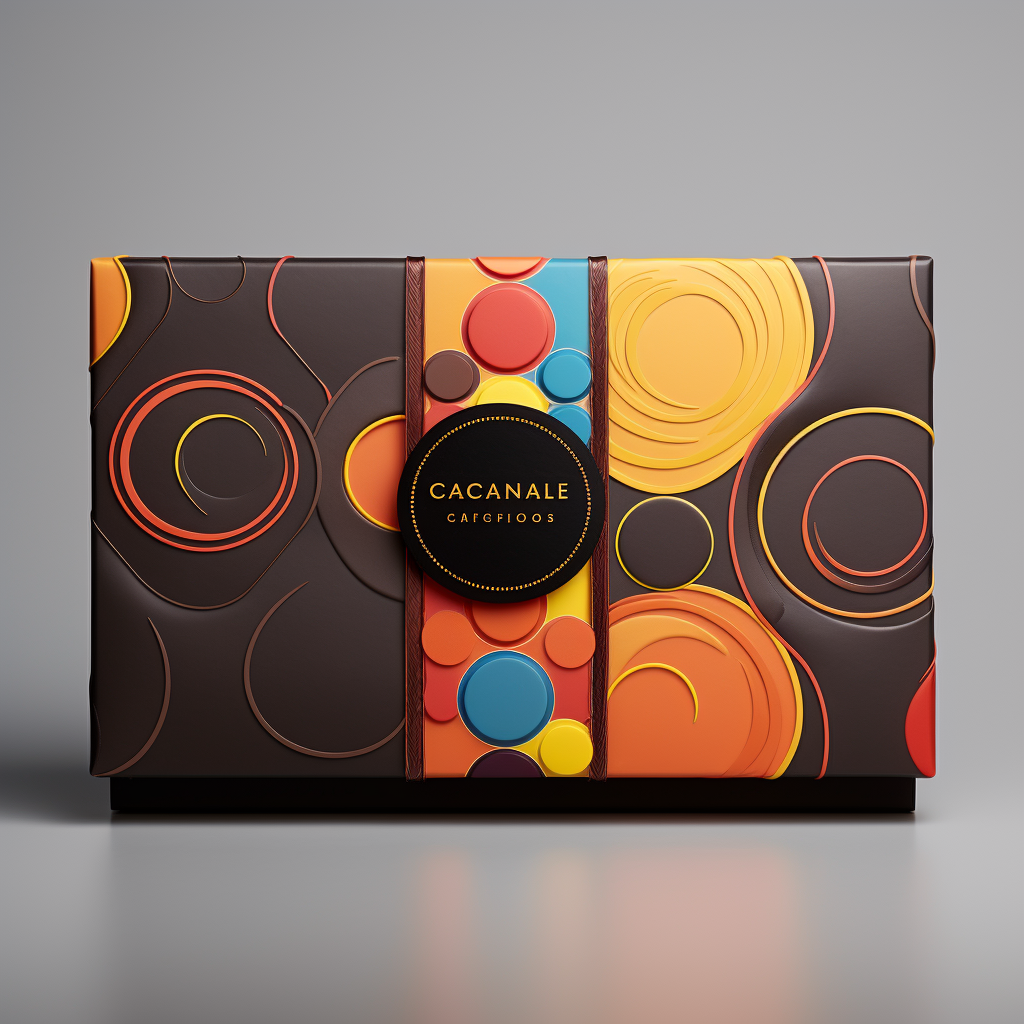 Chocolate bonbons package design with geometric pattern