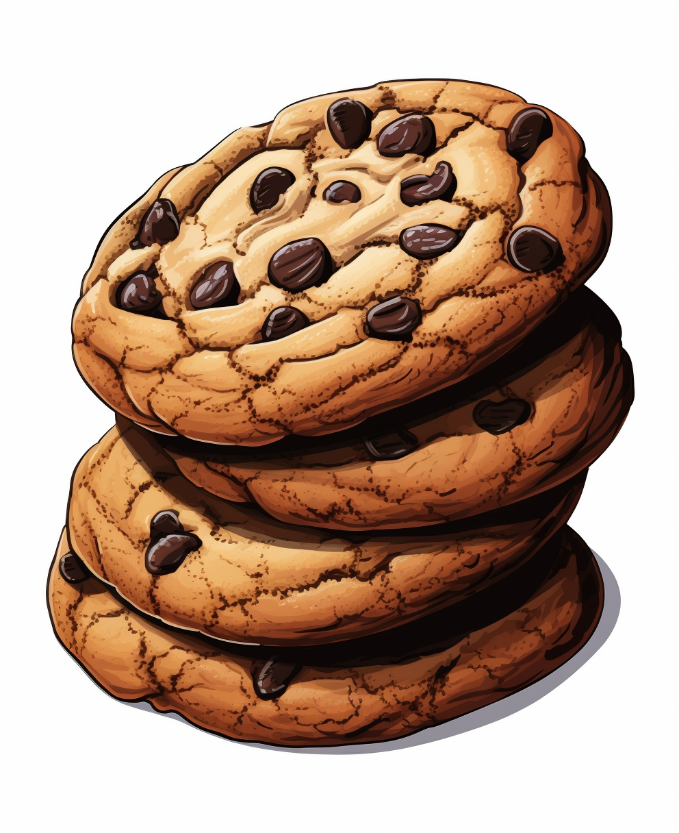 Simple chocolate chip cookies coloring page