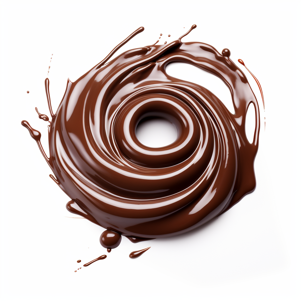 Glossy chocolate spiral isolated on white.