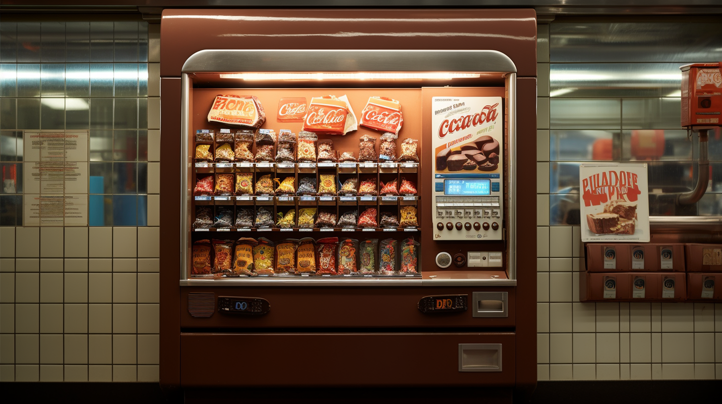 Front view of chocolate vending machine