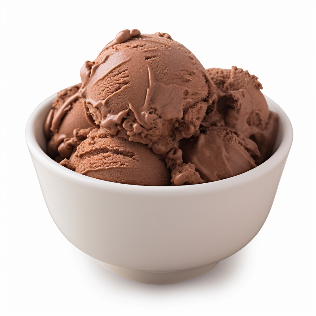 Chocolate ice cream in a bowl