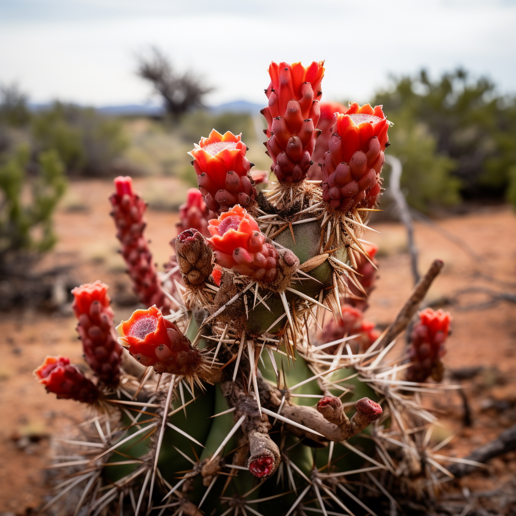 Majestic cholla cactus standing tall