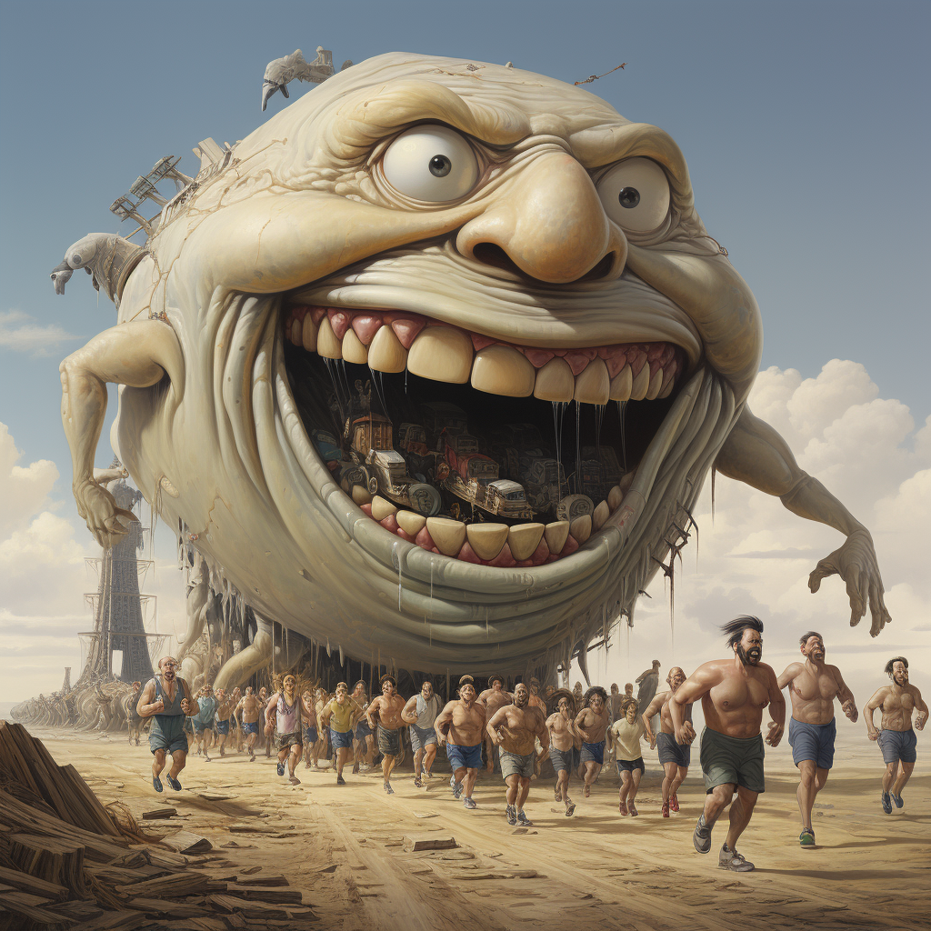 Chonky wonky dystopian surrealist runners image