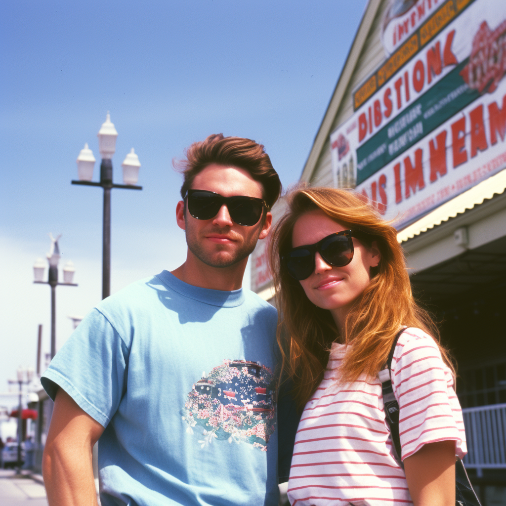 Couple enjoying Daytona Beach in the early 90s