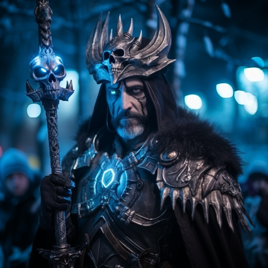 Chris Metzen in Lich King cosplay