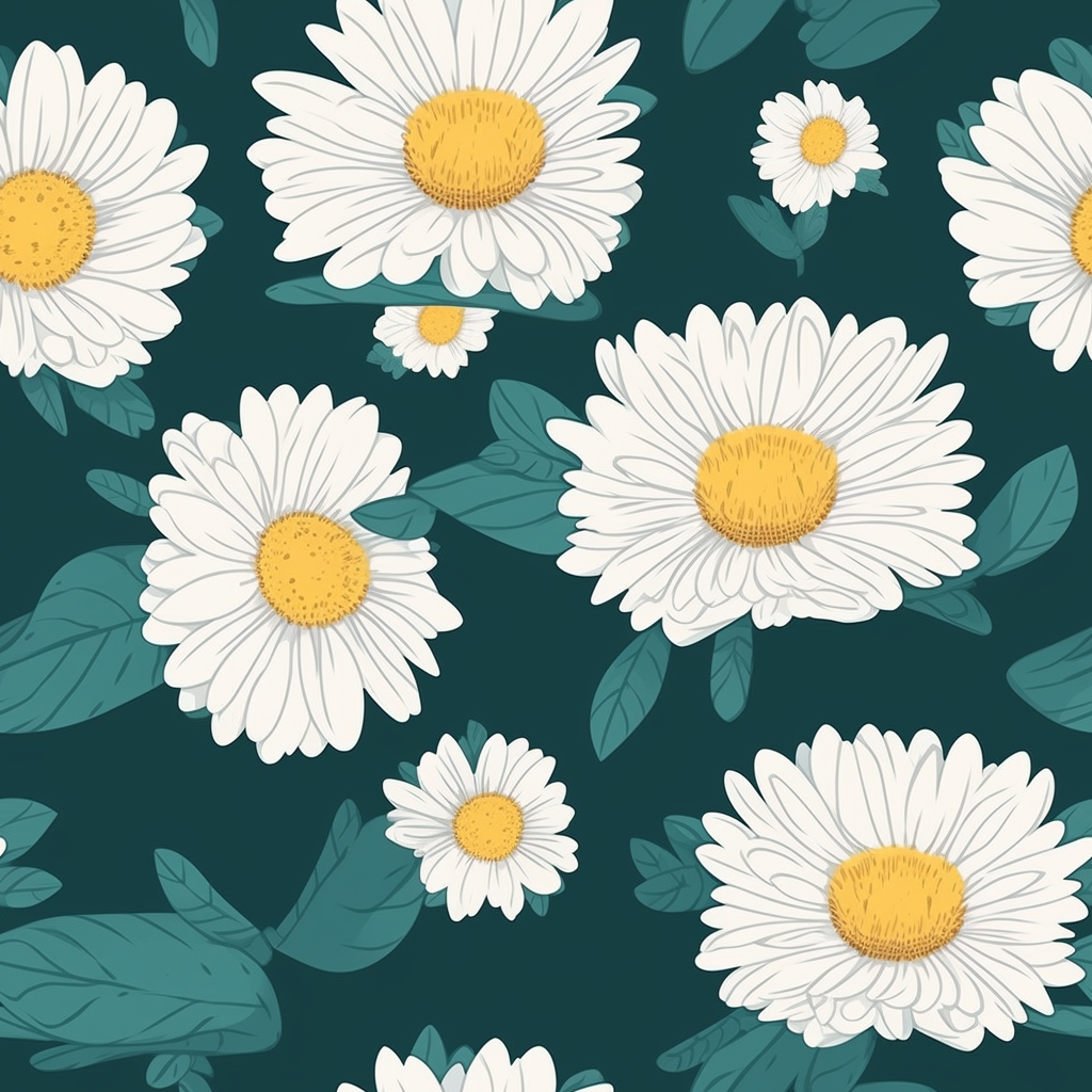 Handdrawn chrisanthemum flower on teal backdrop