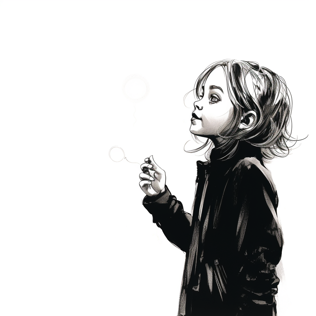 Christina Ricci Blowing Bubbles Line Art