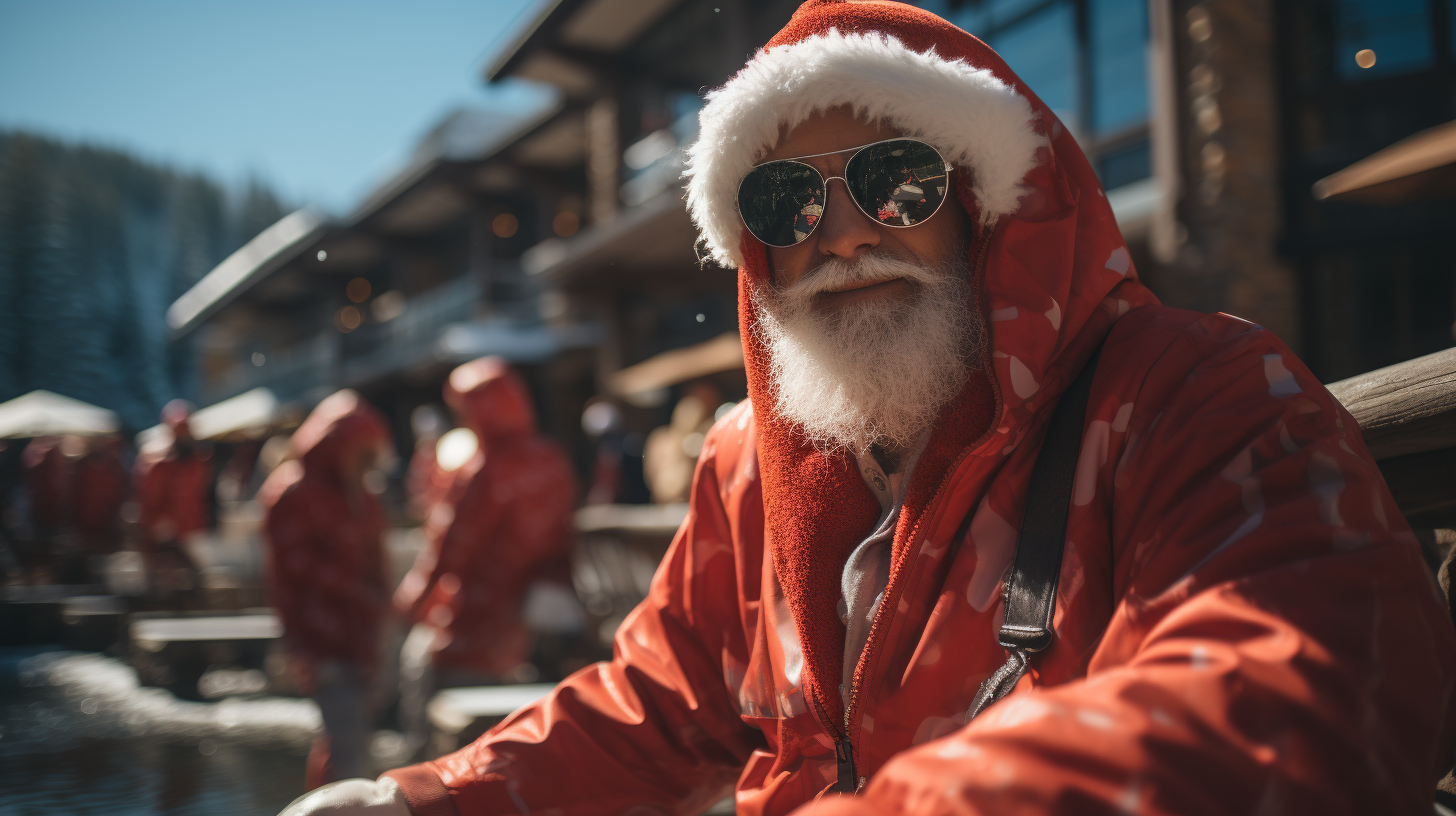 Eccentric characters in Christmas attire at Asheville Resort