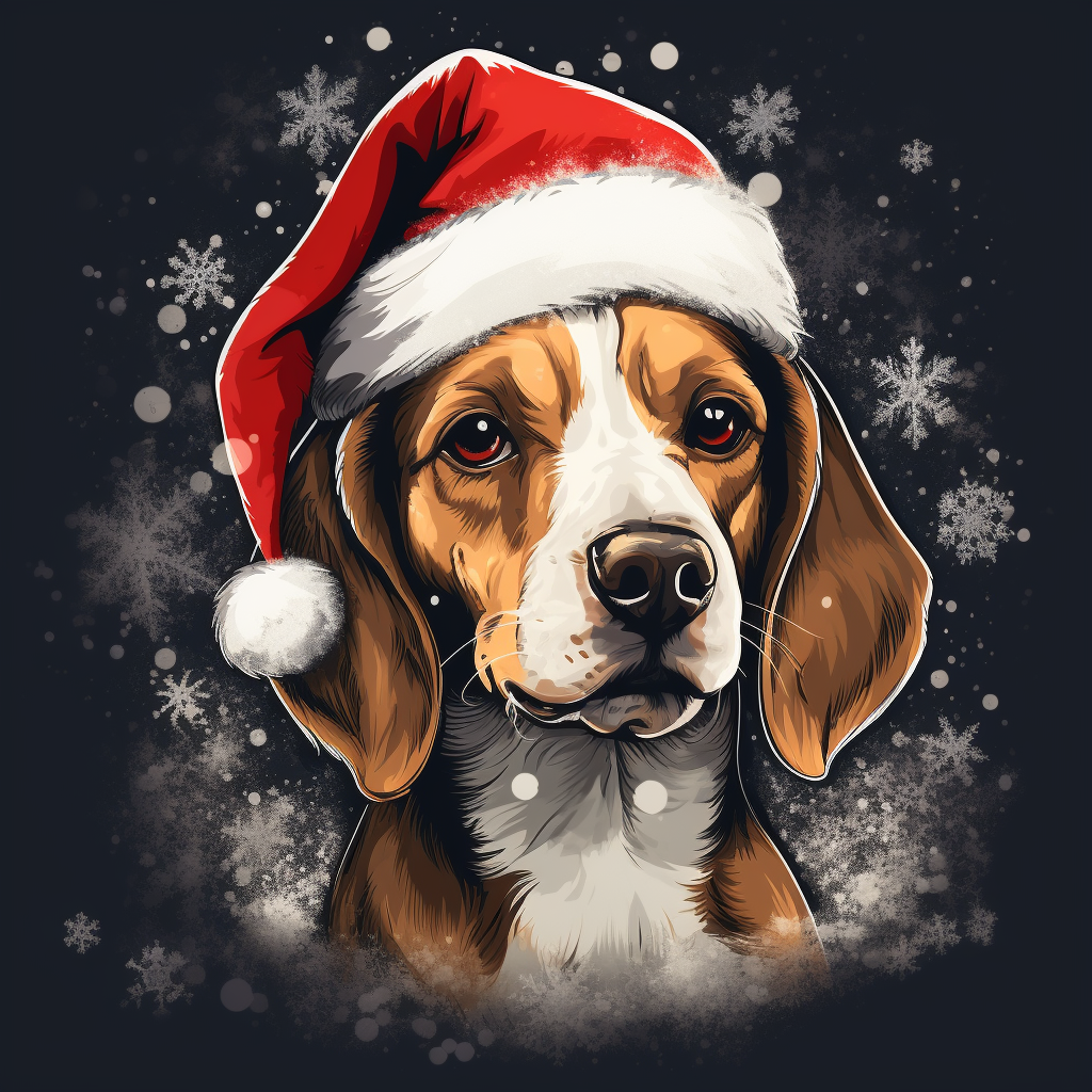 Christmas Beagle in Graphic Novel Art