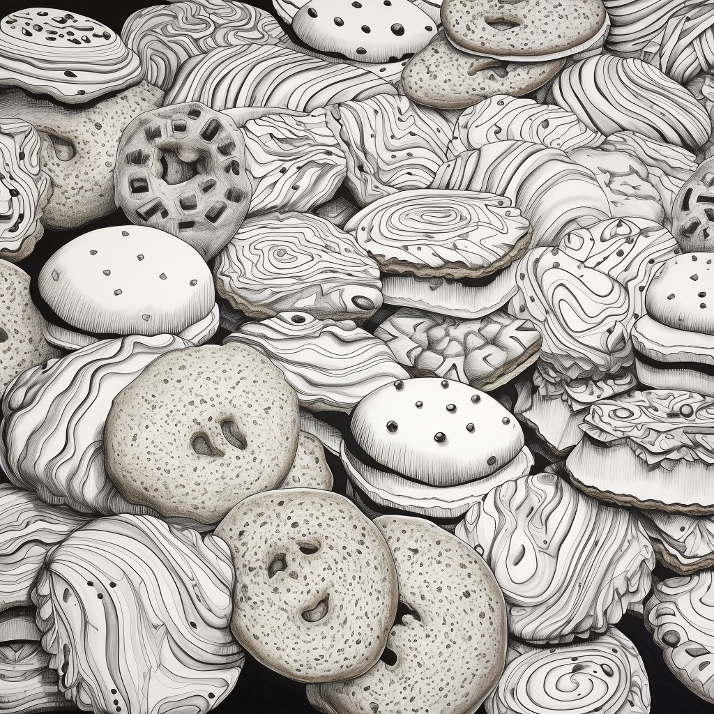 Realistic-looking Christmas cookies coloring page