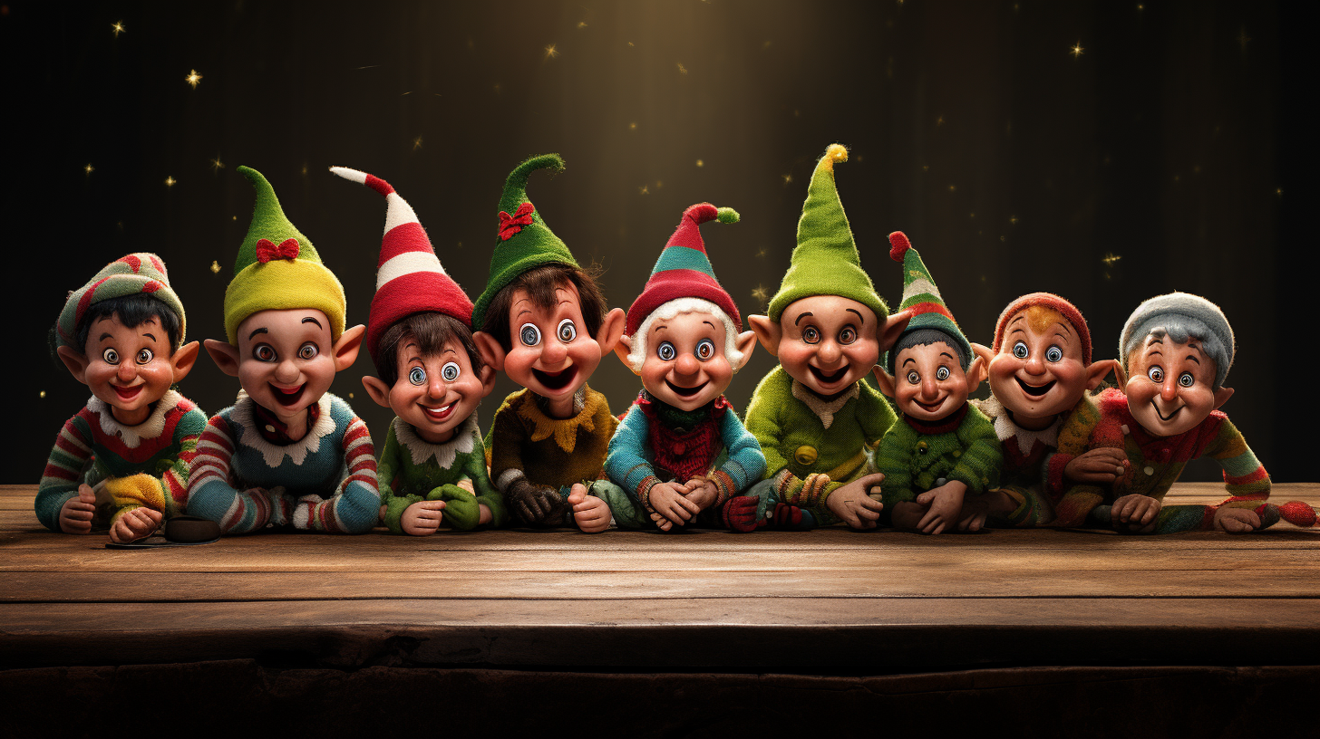 Smiling Christmas Elves Team