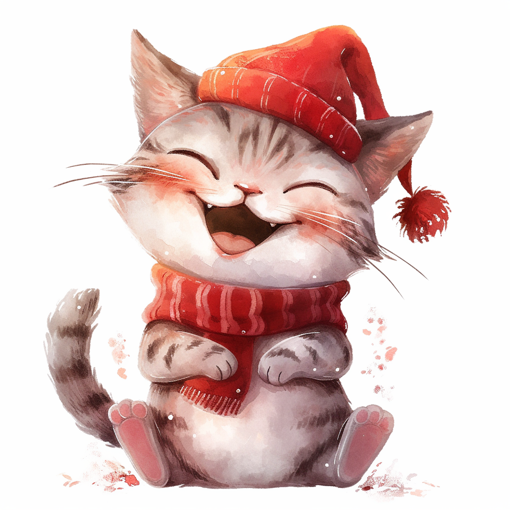 Cute Christmas Farm Cat Image