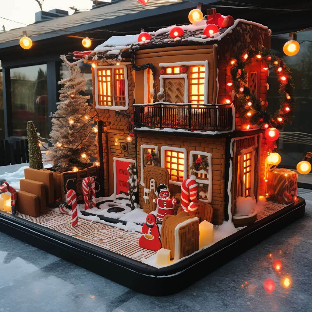 Christmas gingerbread house shipping container