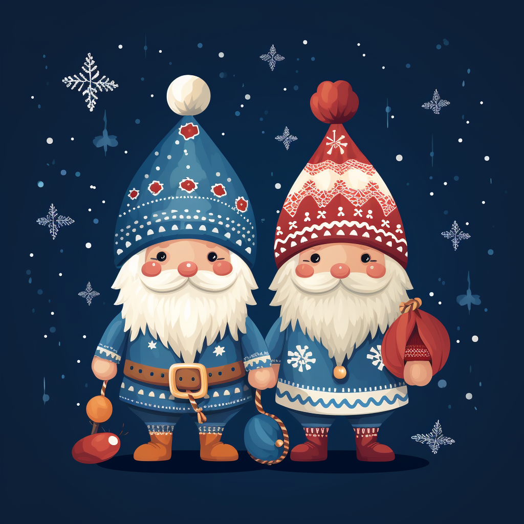 Christmas Gnomes with Holiday Decorations