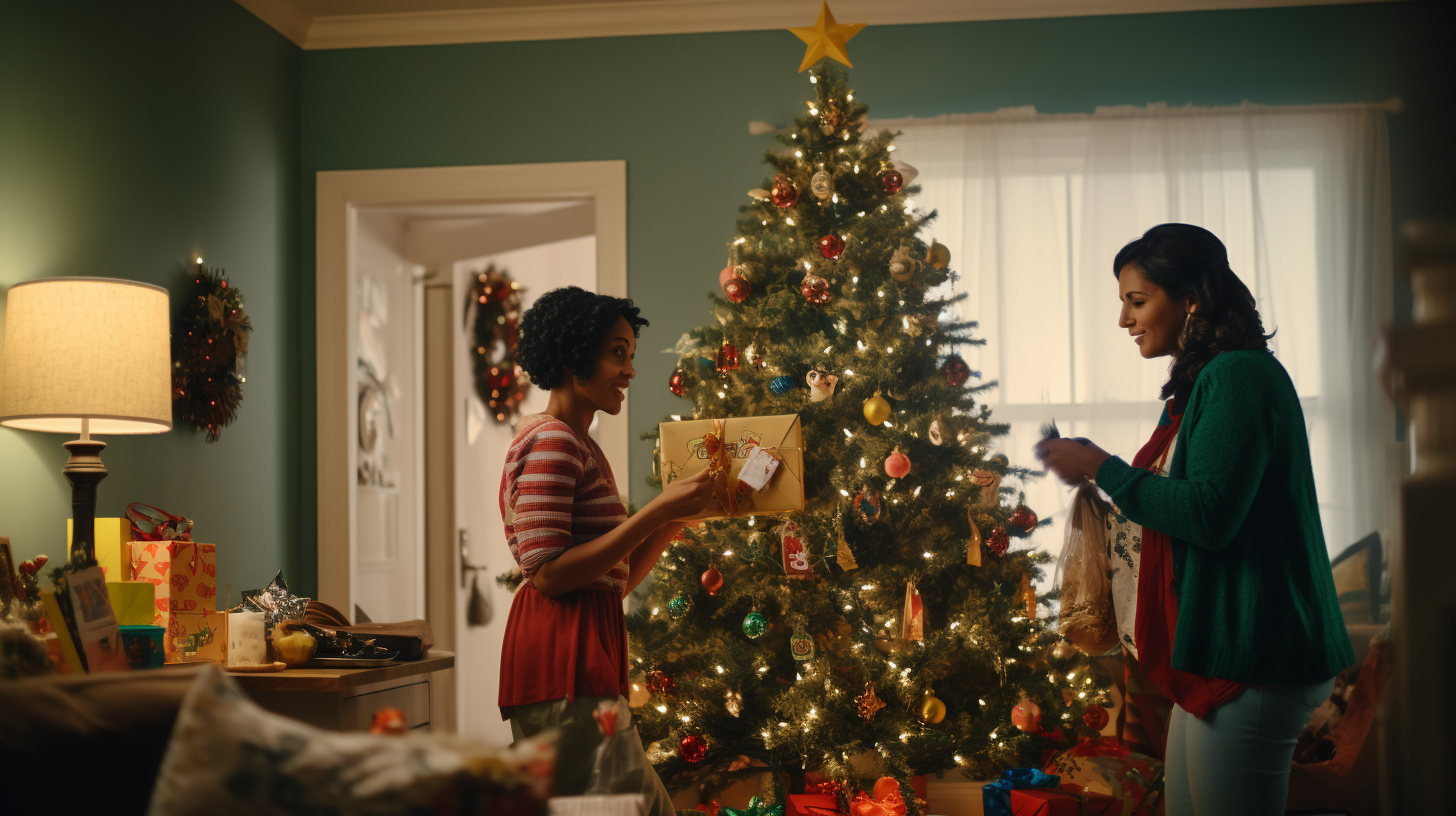 Festive Christmas Decor in Middle-Class Home