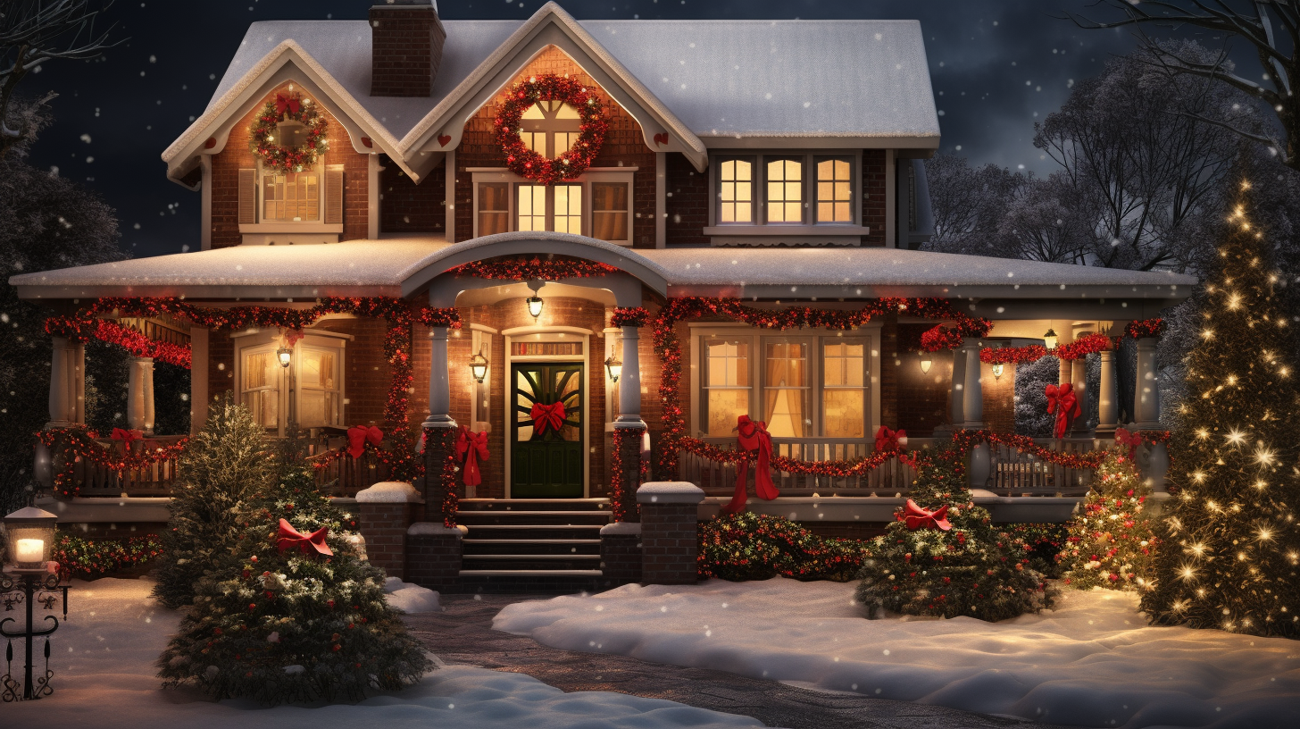 Festive house with Christmas elements