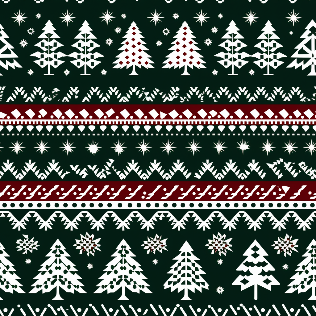 Christmas jumper pattern with fair isle pixel geometric design