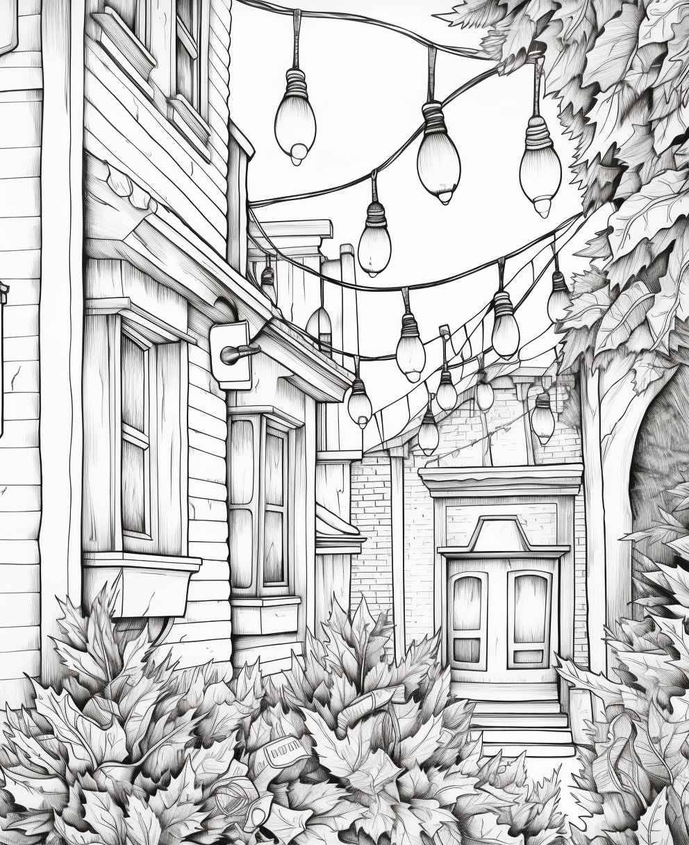 Christmas lights coloring page