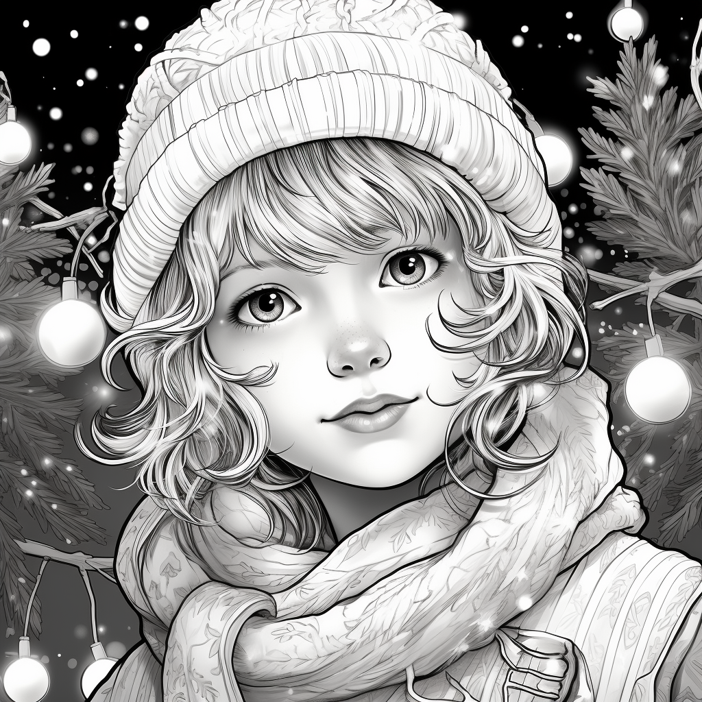 Christmas lights coloring page