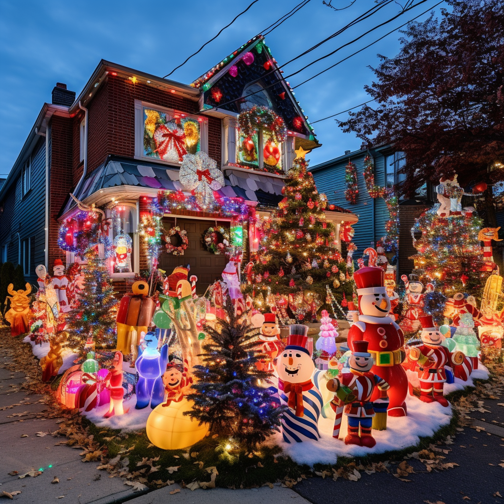 Christmas Lights Competition in Neighborhood