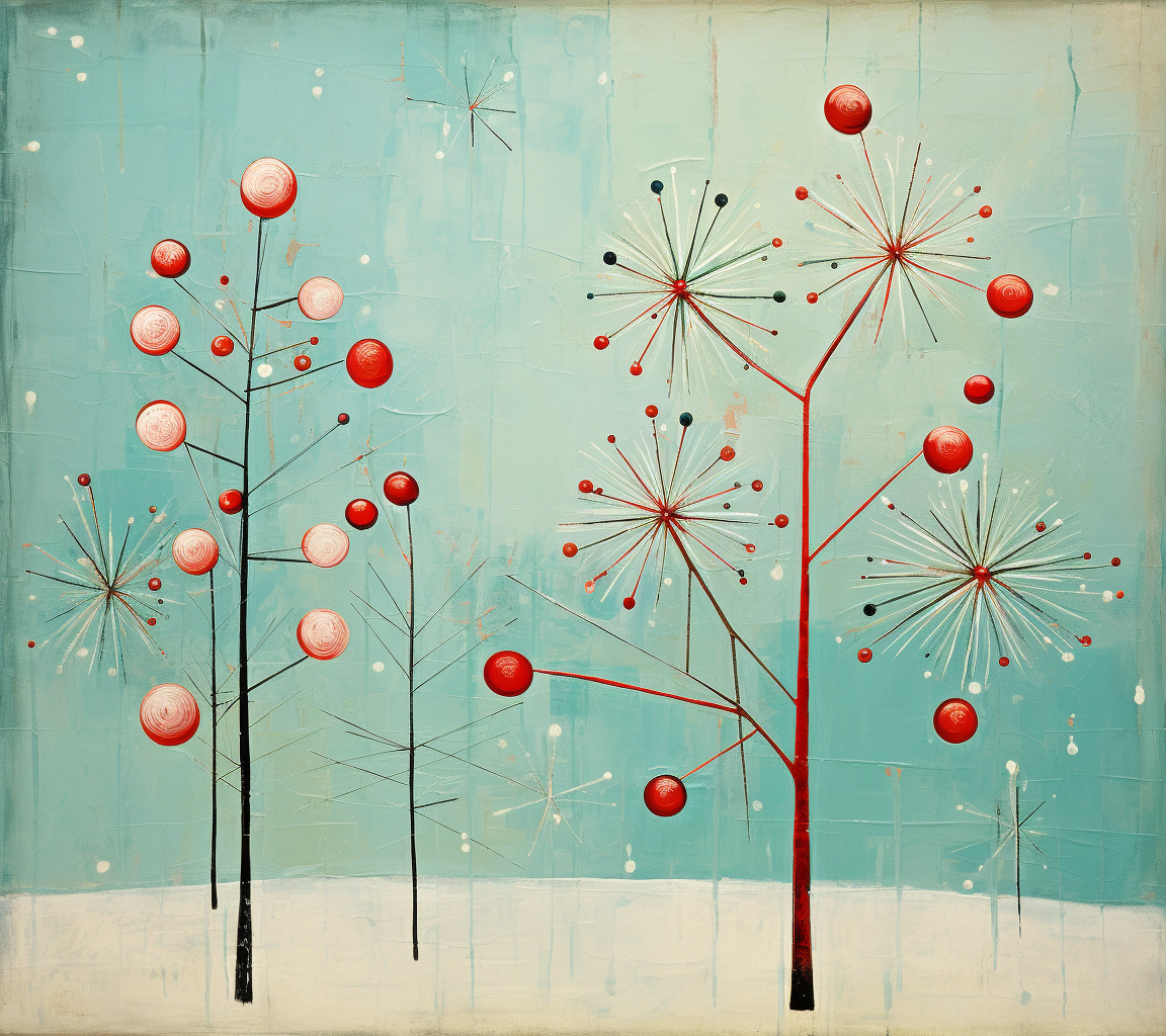 Whimsical Christmas Mistletoe Art